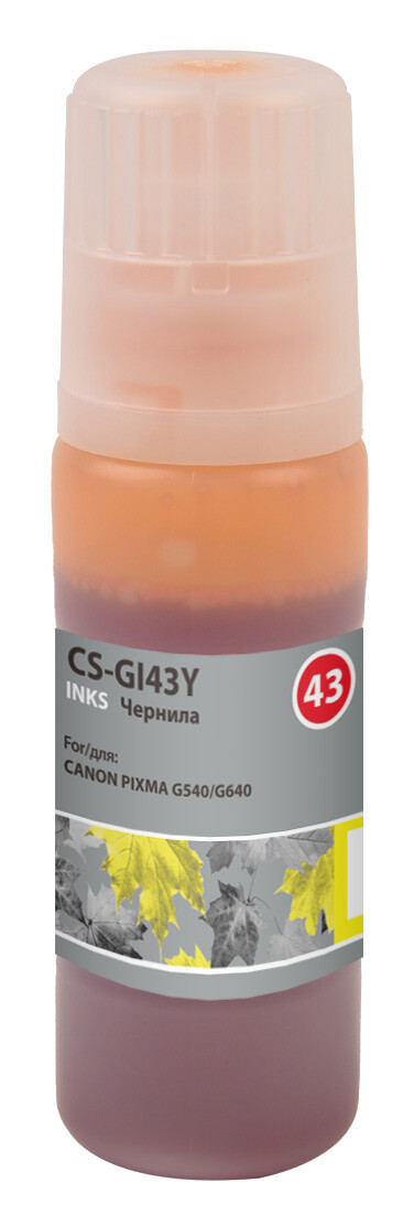 

Чернила для картриджа Cactus CS-GI43Y желтый 60мл для