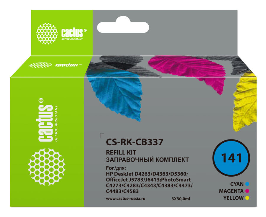 

Картридж Cactus CS-RK-CB337 многоцветный 3x30мл Чернила