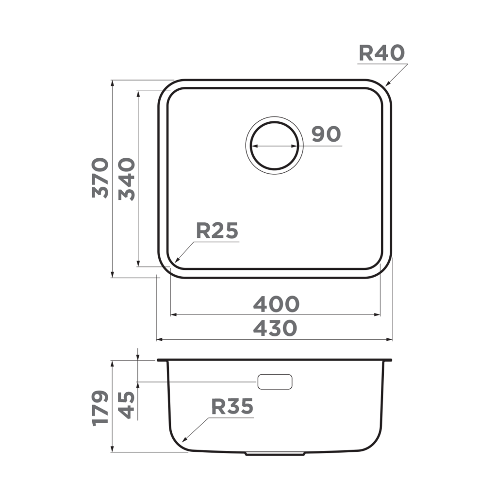 

Кухонная мойка Omoikiri Omi 43-U/I-GB Ultra Mini нерж.сталь/графит