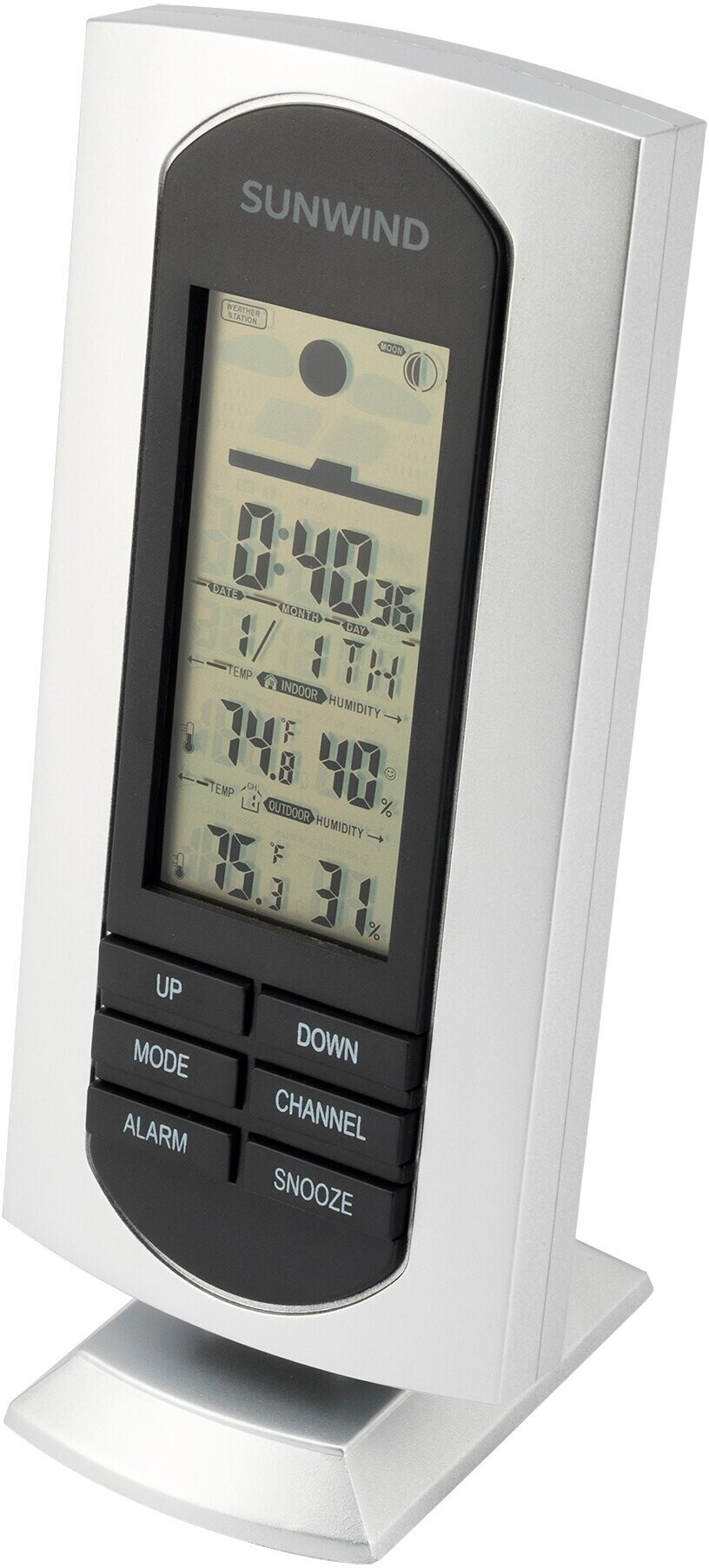 

Цифровая метеостанция SunWind SW-WSH133 серебристый