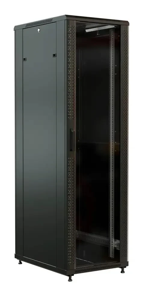 

Коммутационный шкаф WRLINE WR-TT-3266-AS-RAL9004 напольный, стеклянная передняя дверь, 32U, 600x1610x600мм