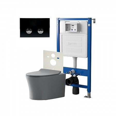 

Комплект инсталляции Point PN48192BC (Элемент П PN45121 +Клав. Венера черный/хром PN44071BC+Унитаз Вега серый мат