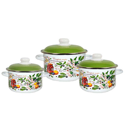 

Набор посуды Эмаль 6КВ021М N02 Вкусный компот (3 пр)
