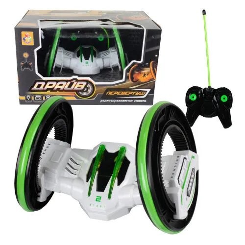 

Игрушка на радиоуправлении 1 TOY Драйв Трюковая машина-перевёртыш двухколёсная белый (Т10945)