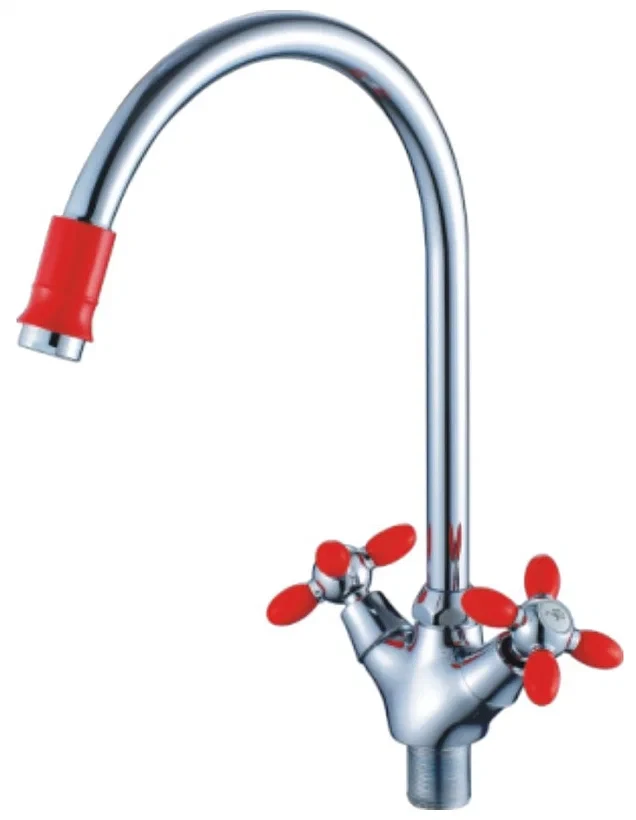 

Смеситель для кухни Cron CN46127-6 красный