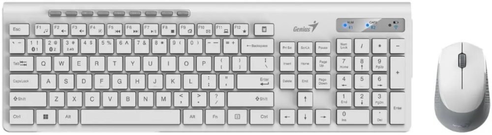 

Комплект мыши и клавиатуры Genius SlimStar 8230 white gray USB (31340015402)