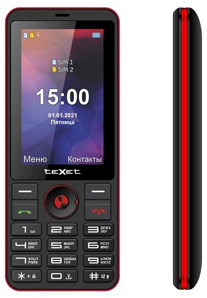 

Телефон teXet TM-321 черный-красный