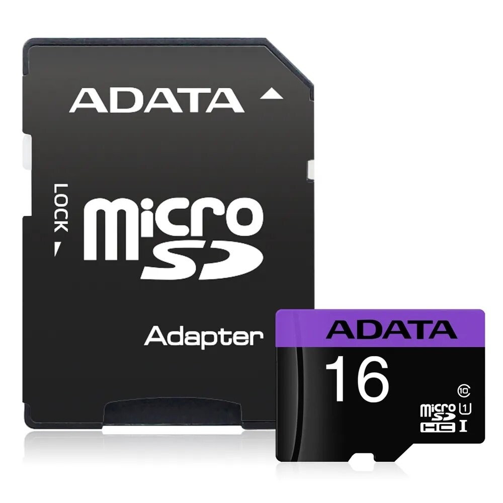 

Карта памяти A-Data microSDHC 16Gb Class10 (AUSDH16GUICL10-RA1) + adapter