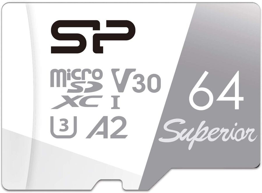 

Карта памяти Silicon Power microSDXC UHS-I U3 Superior 64ГБ Class 10 (SP064GBSTXDA2V20SP) +переходник SD