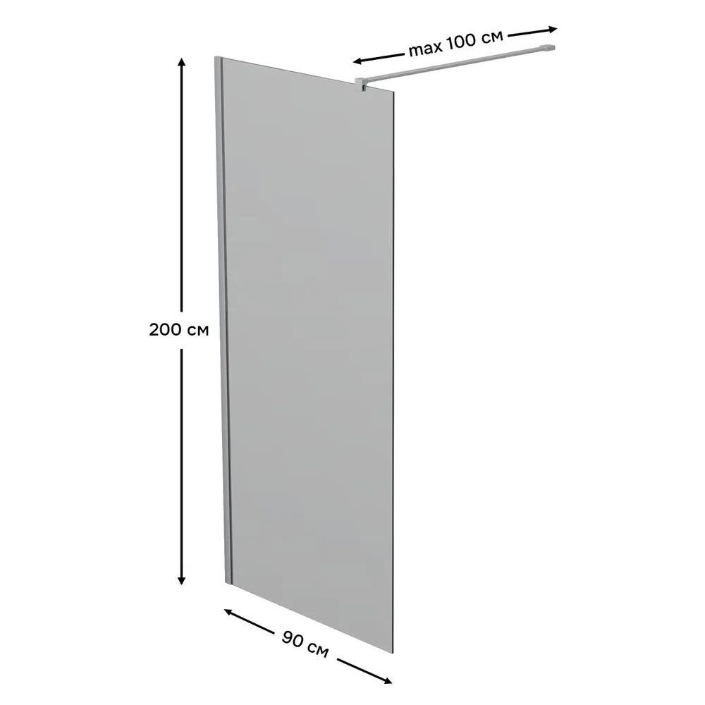 

Душевая стенка Reflexion RX20090TCR-20 (Walk in 200x90см, стекло тонированное)