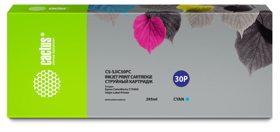 

Картридж Cactus CS-SJIC30PC голубой