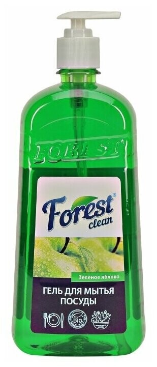 

Средство для мытья посуды Forest Clean Зеленое яблоко Гель 1л