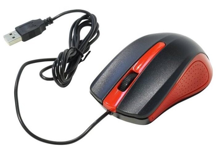 

Компьютерная мышь Oklick 225M черный/красный USB