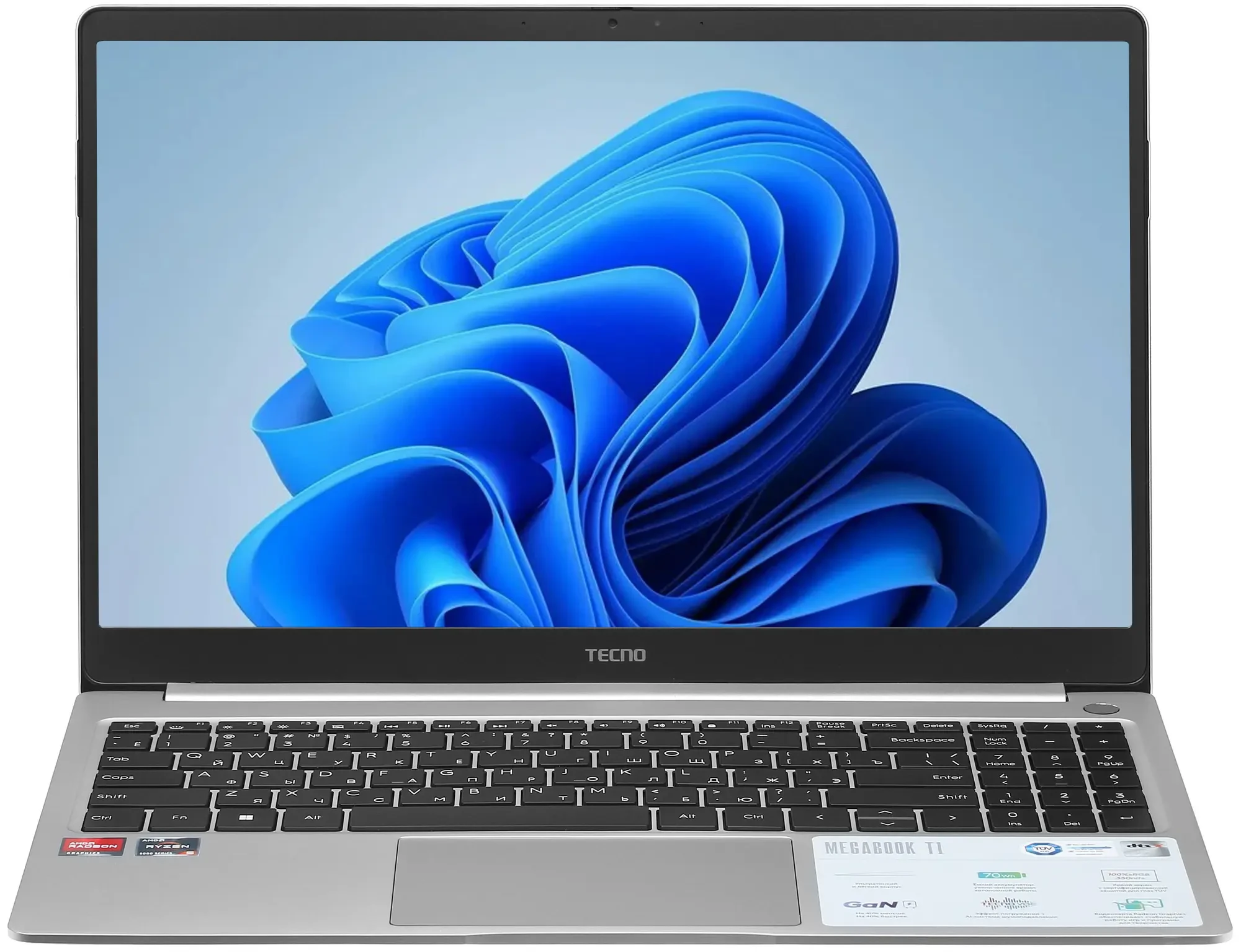 

Ноутбук Tecno MegaBook T1 Ryzen 7 16/1Tb noOS silver