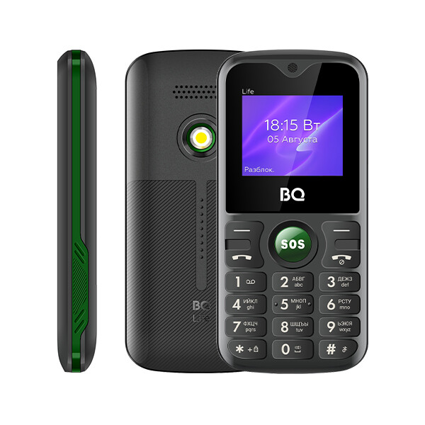 

Телефон BQ 1853 life black/green