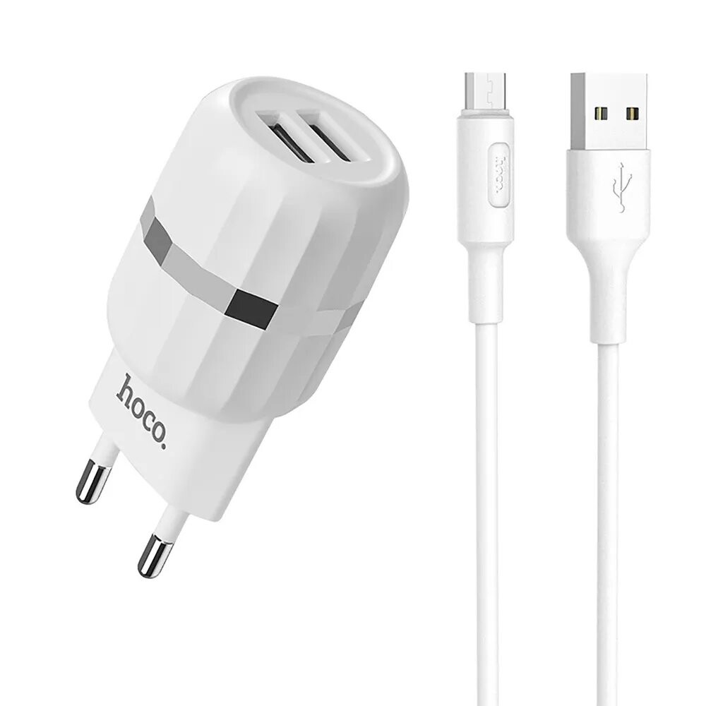 

Сетевое зарядное устройство Hoco C41A белый +Кабель USB-Micro (6957531080596)