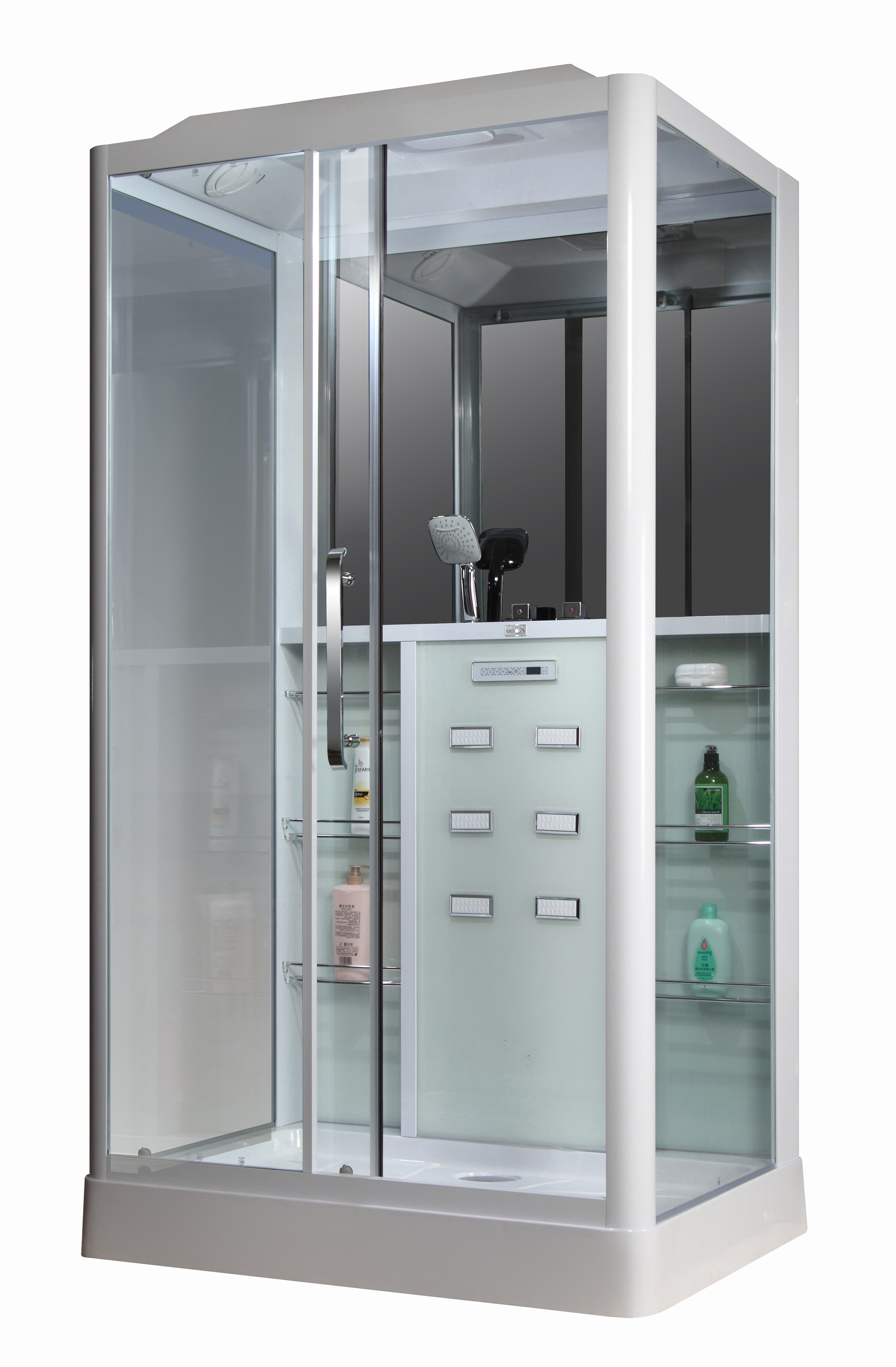 

Душевая кабина Loranto CS 129 L 90*150*215см белая (левая) раздвижная дверь справа налево (54491)