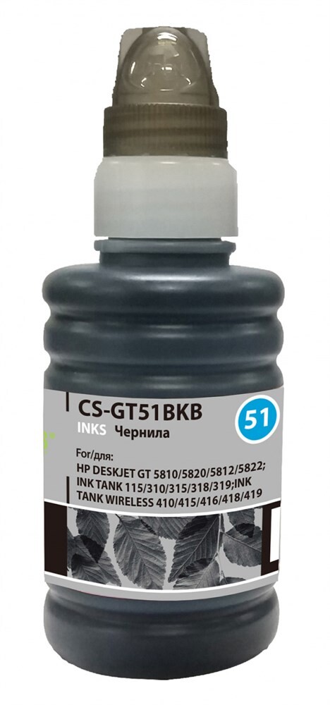 

Чернила для картриджа Cactus CS-GT51BKB M0H57AE черный 100мл