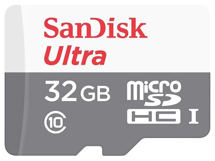 

Карта памяти Sandisk microSDHC 32Gb Class10 SDSQUNR-032G-GN3MA Ultra Light + адаптер
