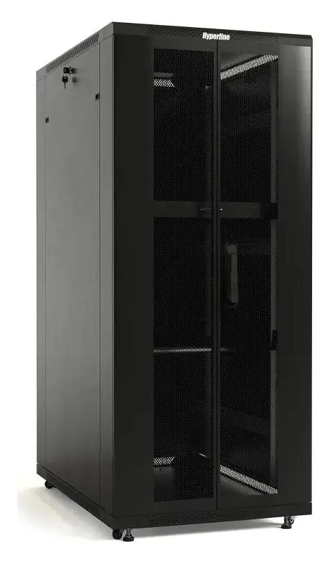

Коммутационный шкаф Hyperline TTB-3268-DD-RAL9004 напольный, передняя и задняя распашные перфорированные двери, 32U, 600x800мм
