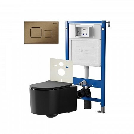 

Комплект инсталляции Point PN48124BB (Элемент PN45120 +Клав. Афина бронза браш PN44041BB + Унитаз Веста чёрный мат)