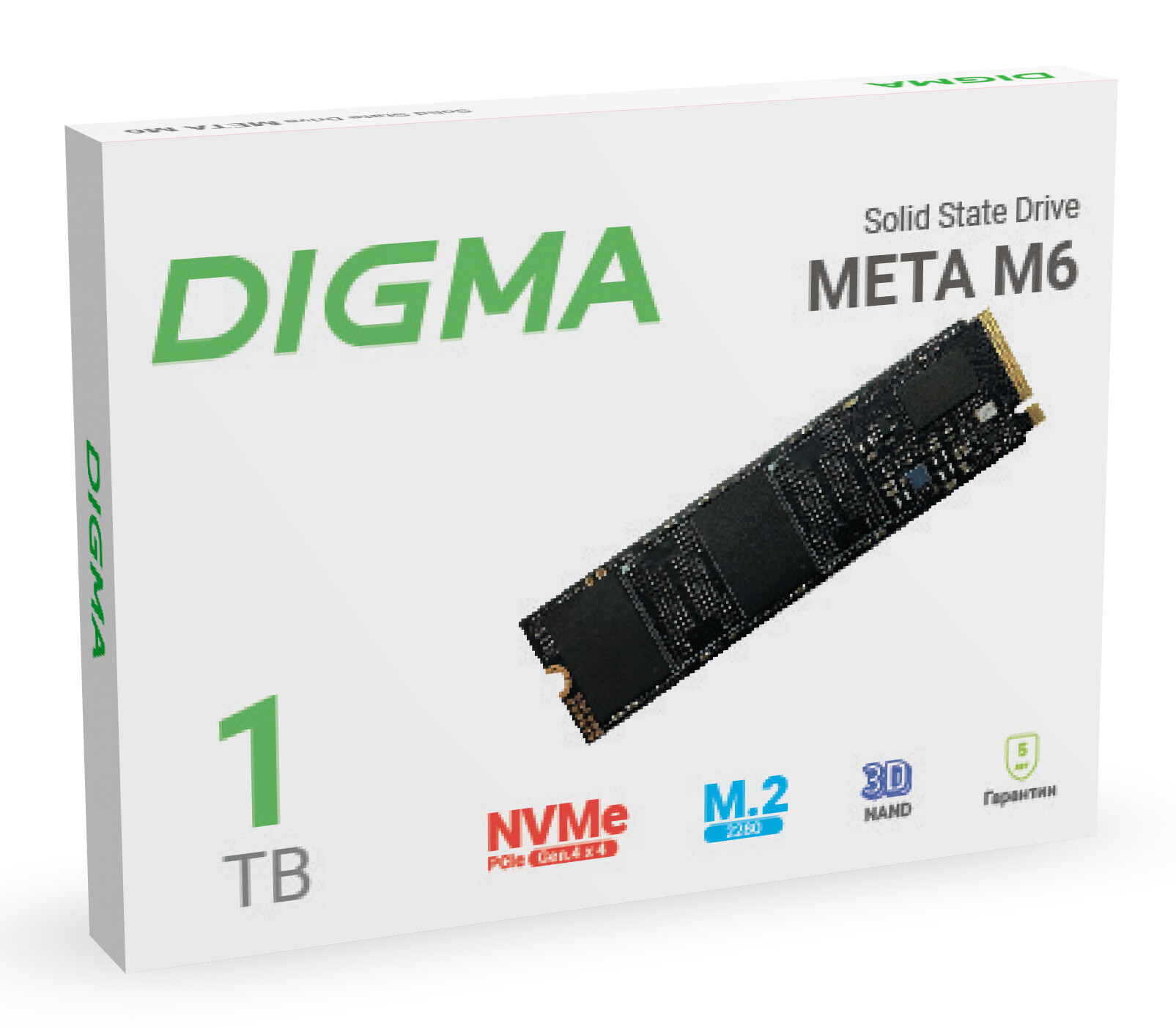 SSD накопитель Digma Meta M6 M.2 2280 1Tb (DGSM4001TM63T)