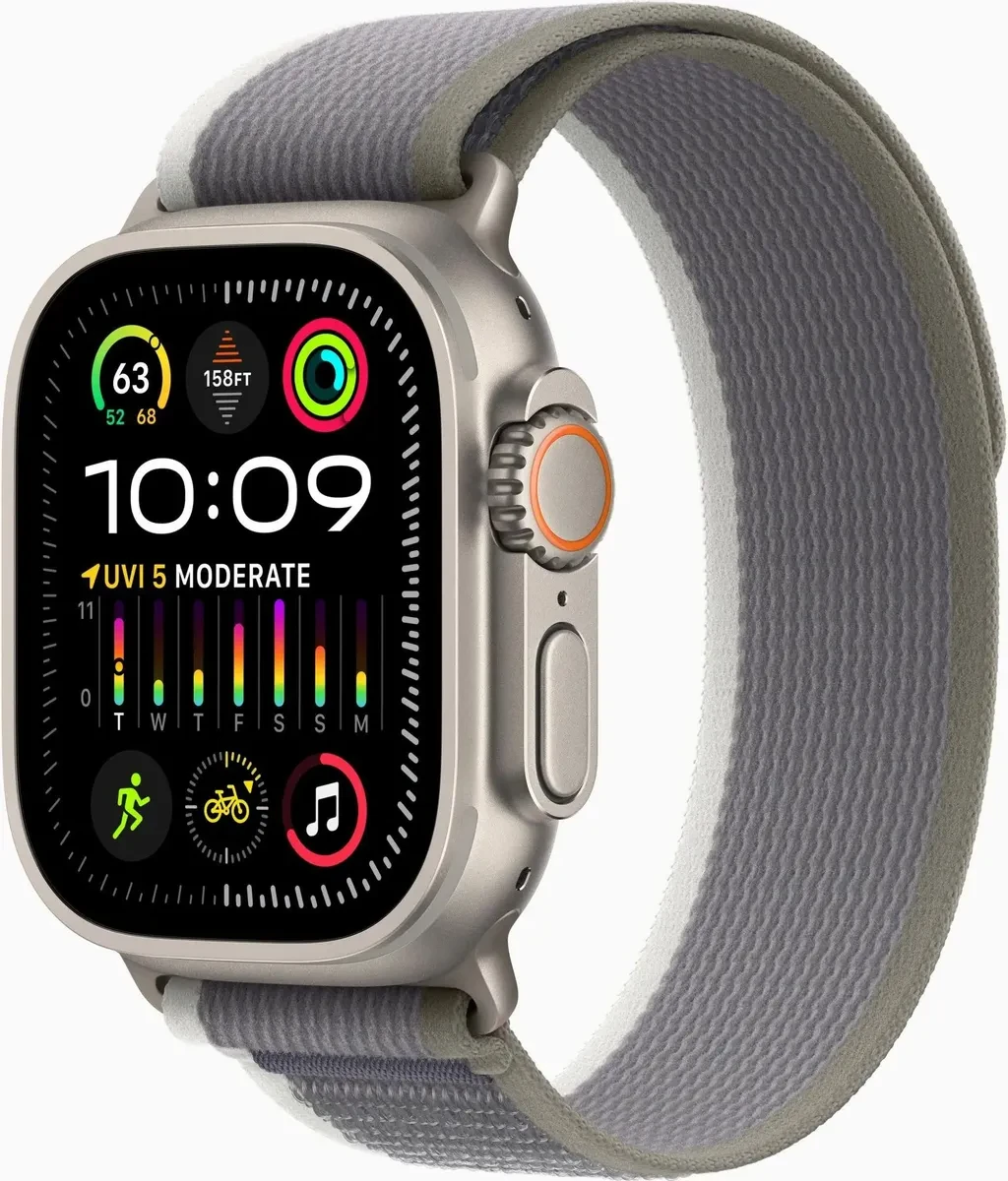 

Умные часы Apple Watch Ultra 2 A2986 49мм титан/зеленый/серый (MRF33LW/A)