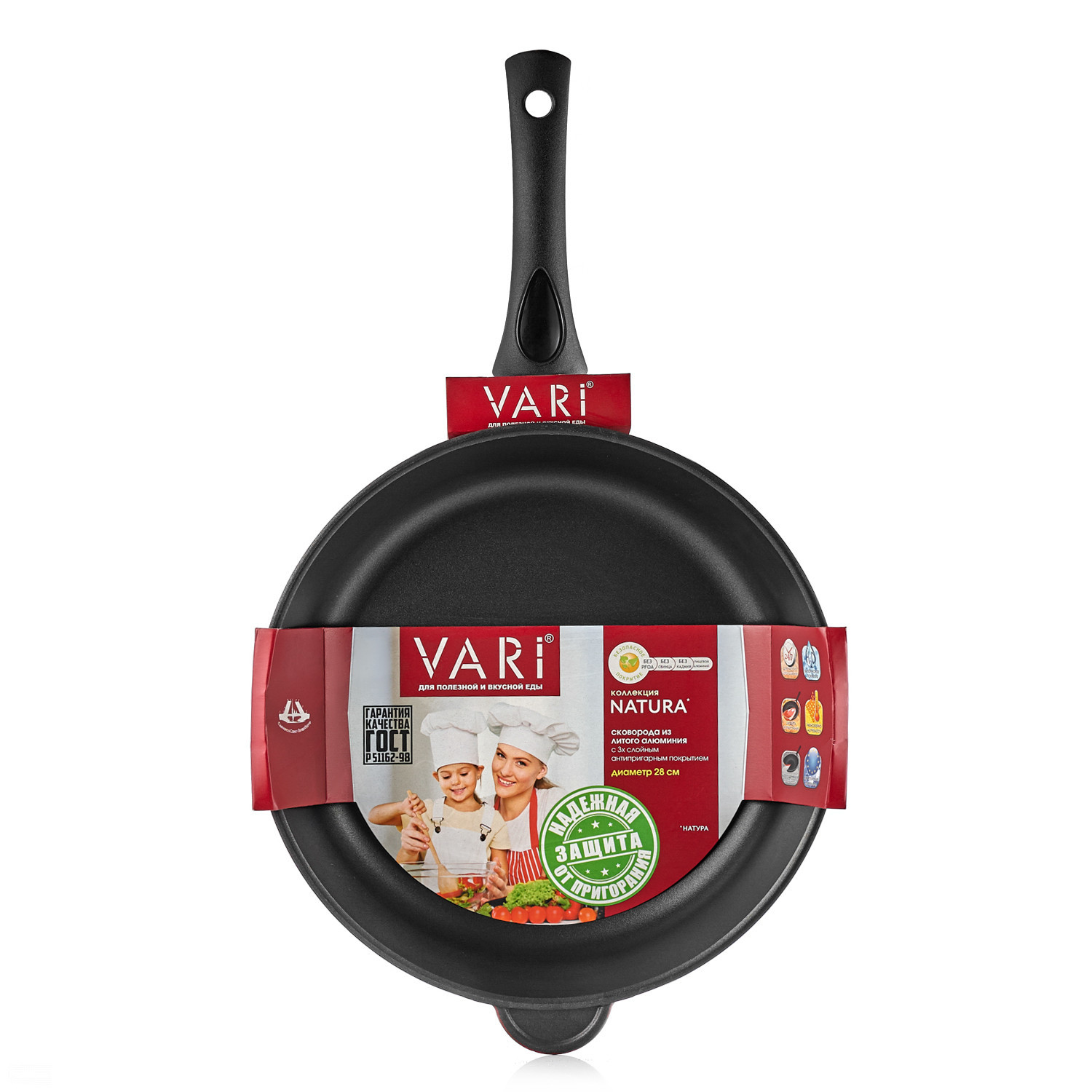 

Сковорода VARI NB31128 NATURA бордо