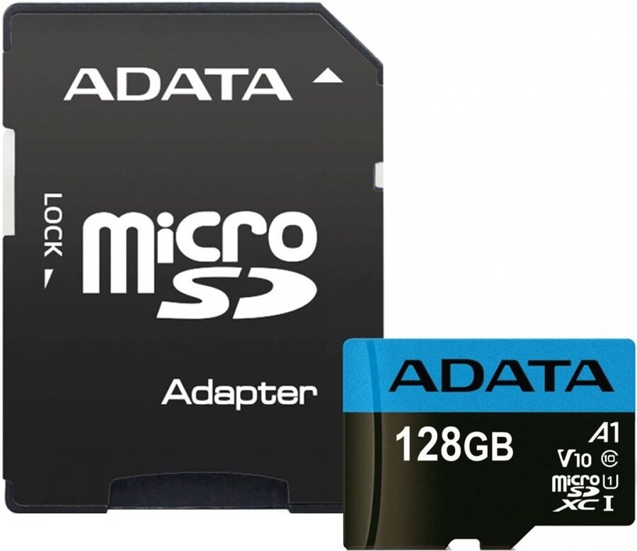 Карта памяти A-Data microSDHC 128Gb Class10 +adapter (AUSDX128GUICL10A1-RA1)