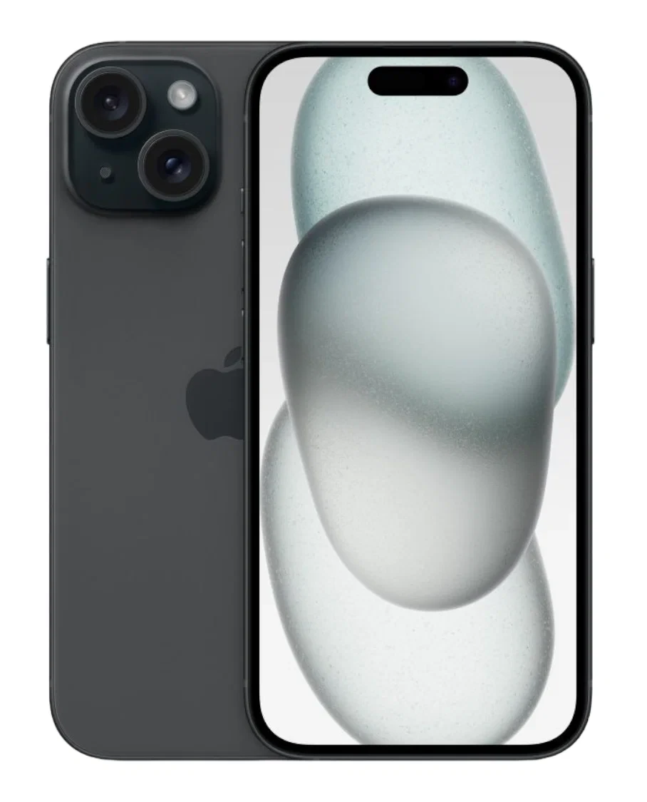 

Телефон Apple iPhone 15 (A3092) 128Gb черный (MTLD3ZA/A)