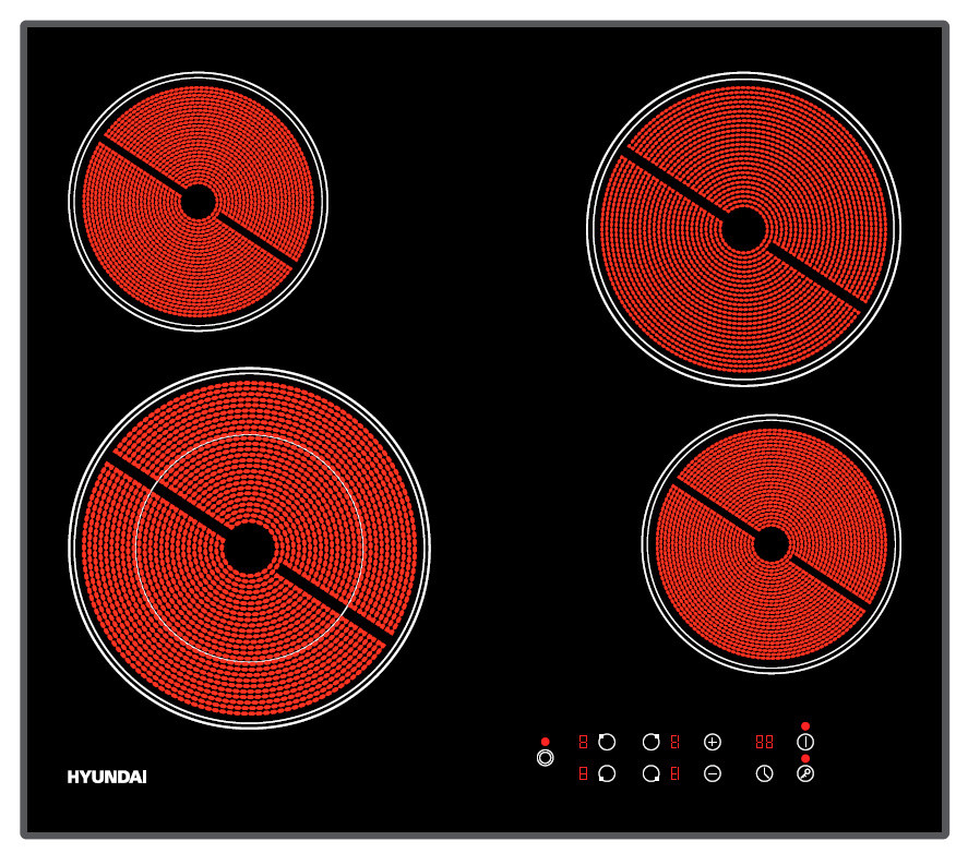 

Электрическая варочная панель Hyundai HHE 6485 BG