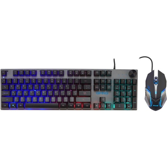 

Комплект мыши и клавиатуры Oklick GMNG 500GMK серый/черный