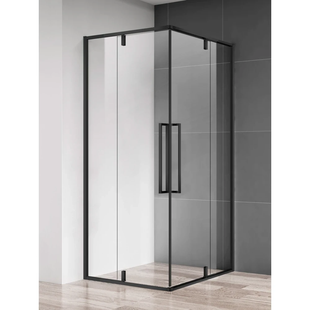 

Душевой уголок Aquame AQM7102-2-8 (80х80х195, стекло прозрачное/профиль матовый черный)