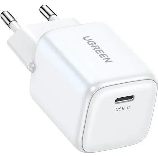 

Сетевое зарядное устройство Ugreen CD319 Nexode Mini 30W USB-C PD GaN Fast Charger EU белый (15326)
