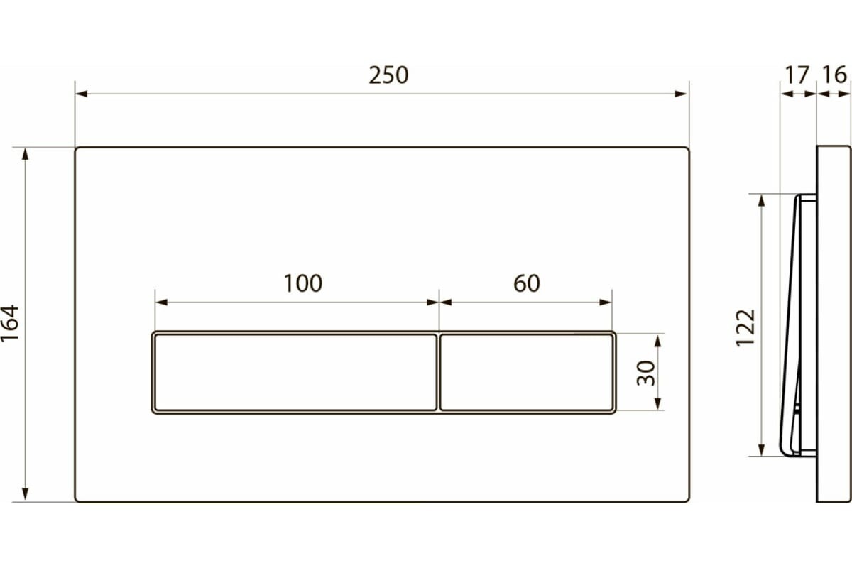 

Кнопка смыва Point Меркурий цвет графит (PN44831GM)