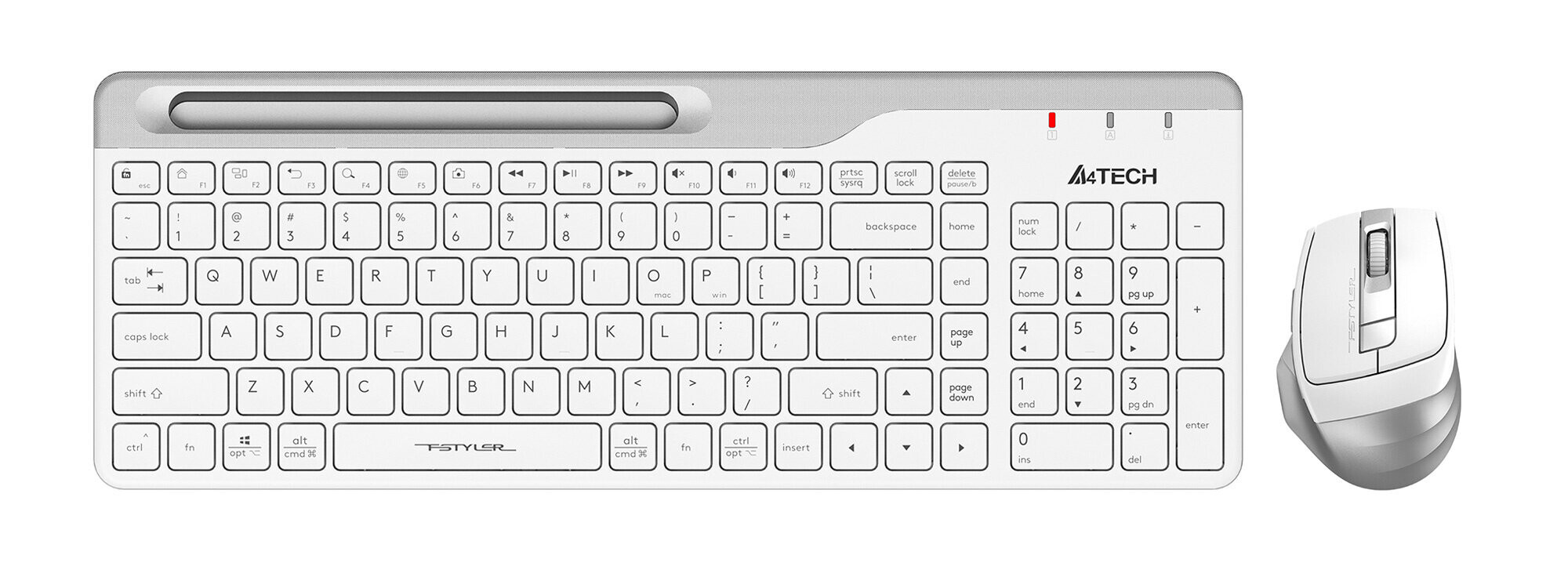 

Комплект мыши и клавиатуры A4Tech Fstyler FB2535C белый/серый