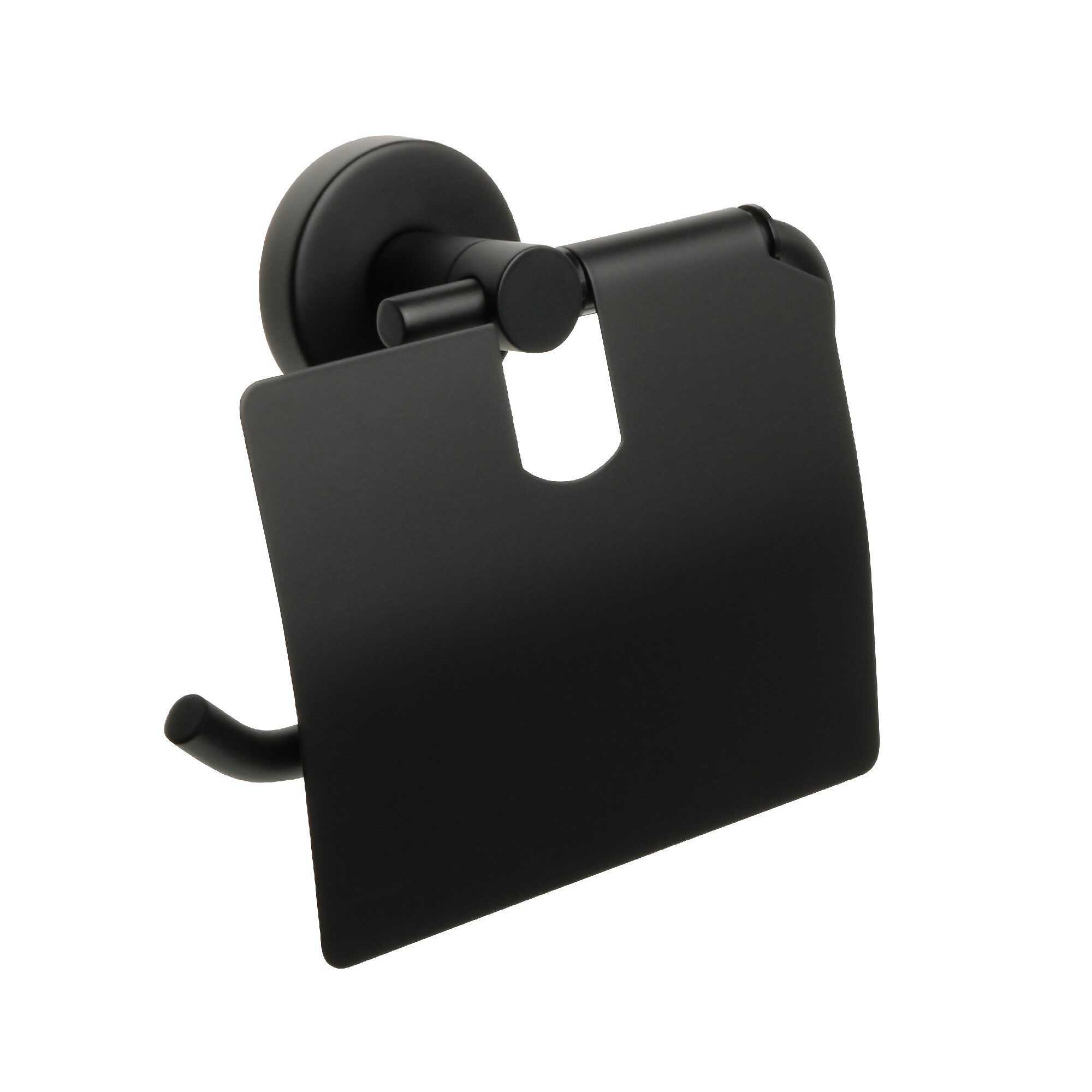 

Аксессуар для ванной Fixsen Comfort Black черный (FX-86010) Бумагодержатель с крышкой