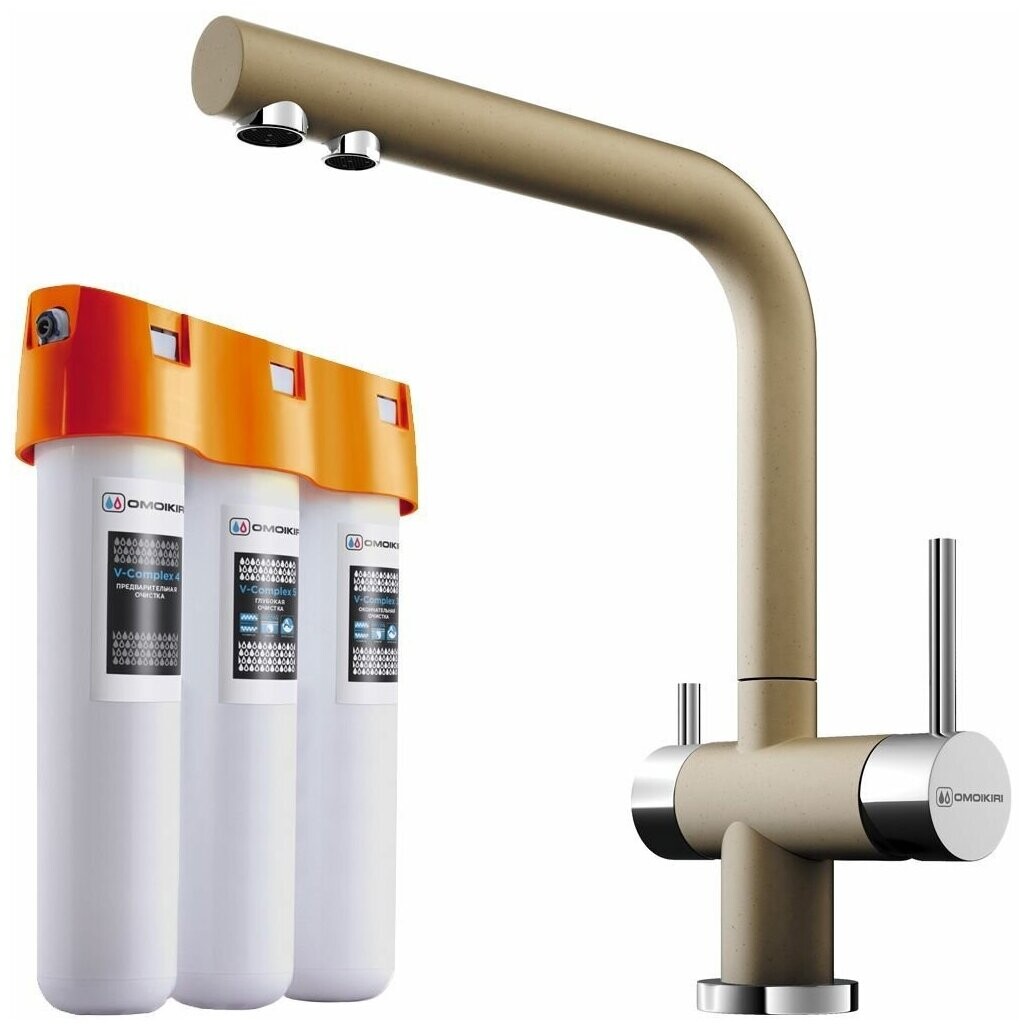 

Смеситель для кухни Omoikiri Nagano-CH + Pure drop Lite (Комплект)