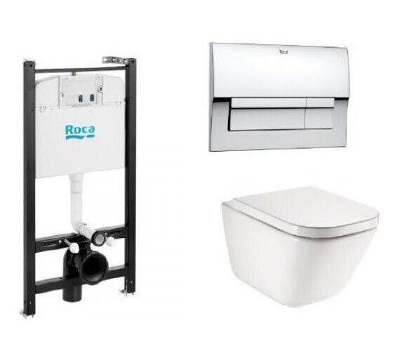 

Комплект инсталляции Roca GAP CLEAN RIM 4 в 1 (система инсталляции+подвесной унитаз+сиденье с механизмом Soft-Closing+смывная клавиша, хром) (7893104100)