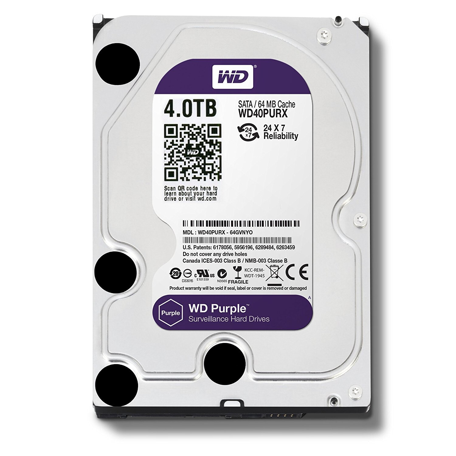 

Жесткий диск Western Digital Purple 4 ТБ (WD40PURX)