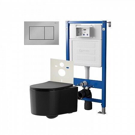 

Комплект инсталляции Point PN48120C (Элемент PN45120 +Клав. Ника хром PN44081C + Унитаз Веста чёрный мат PN41701BM)