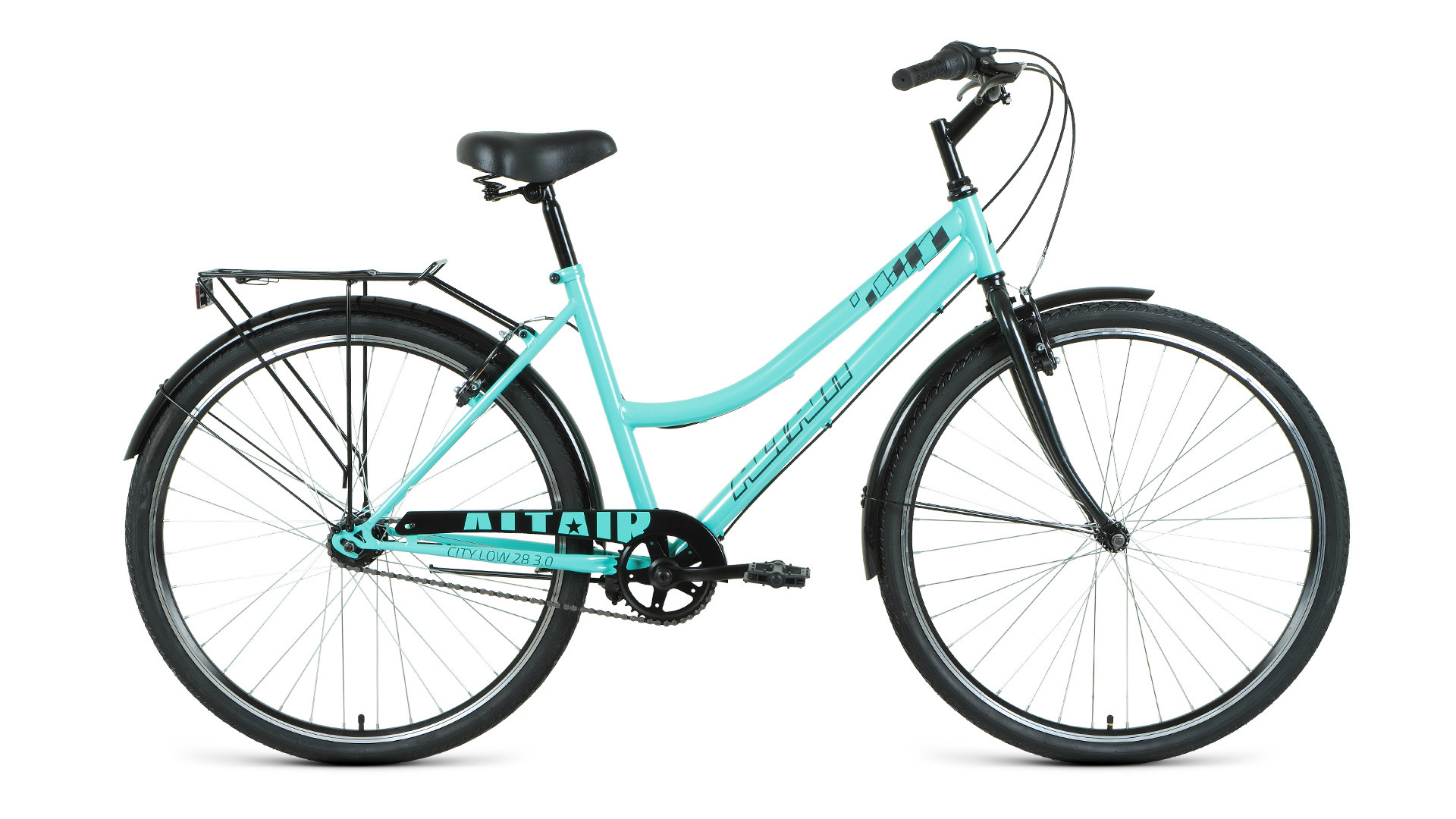 

Велосипед взрослый Altair CITY 28 LOW 3.0 мятный/черный (RBK22AL28030)