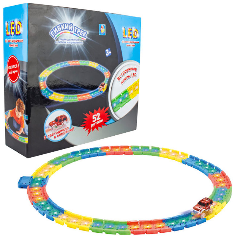 

Игрушечный транспорт 1 TOY Гибкий трек LED 52 дет. (49 дет.c LED ламп.) (Т16191)
