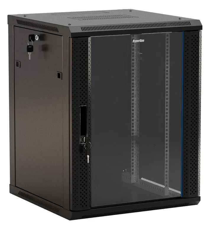 

Коммутационный шкаф Hyperline TWB-2245-GP-RAL9004 настенный, стеклянная передняя дверь, 22U, 600x450мм
