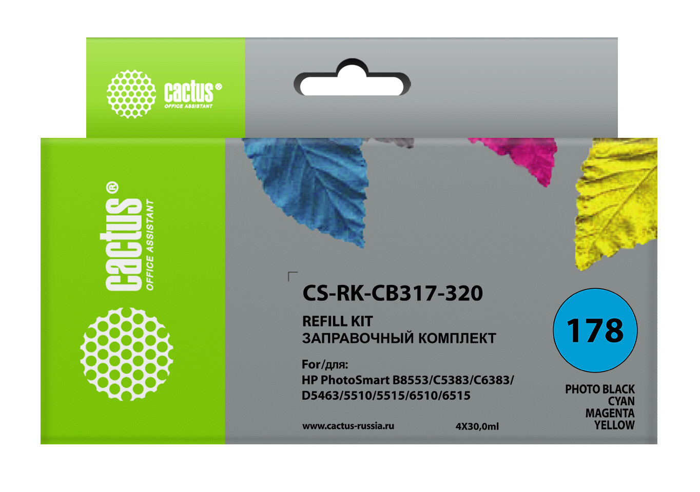 

Картридж Cactus CS-RK-CB317-320 многоцветный 4x120мл Чернила