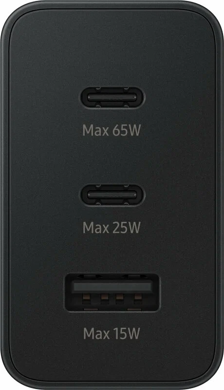 

Сетевое зарядное устройство Samsung 65W Black (2xUSB-C, 1xUSB-A) (EP-T6530NBEGEU)