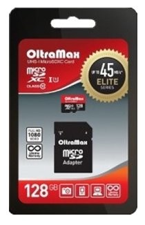 

Карта памяти Oltramax microSDXC 128GB Class 10 (с адаптером)
