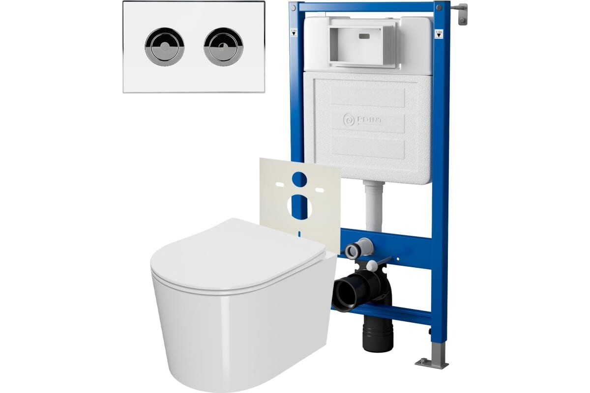 

Комплект инсталляции Point PN48207WC (Элемент П PN45121 +Клавиша Венера белый/хром PN44072WC +Унитаз Веста)