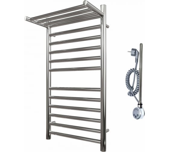 

Полотенцесушитель электрический Point PN10158SPE П11 500x800 с полкой левый/правый, хром