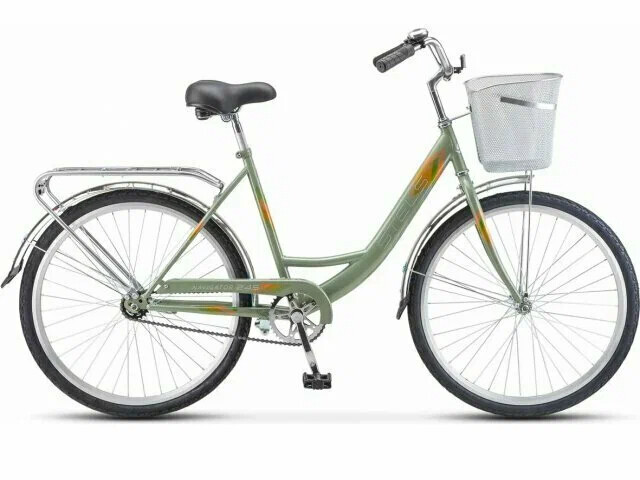 

Велосипед взрослый STELS Navigator-245 26 Z010 Оливковый + корзина (LU093460 LU094992 19)